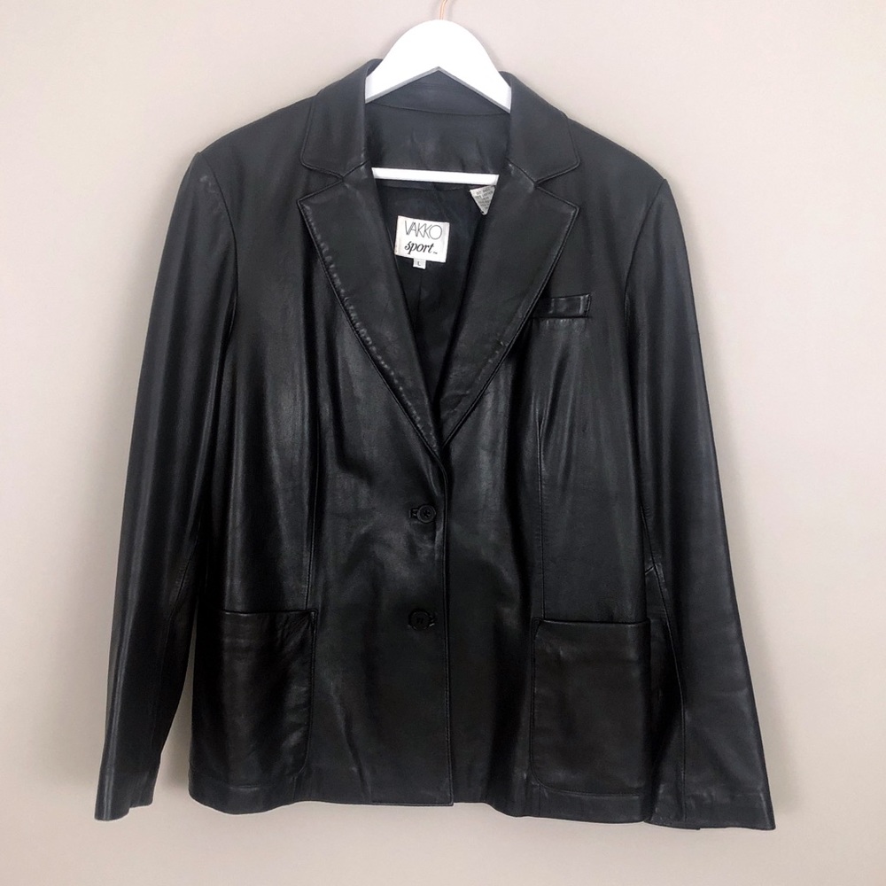 Vintage Vakko Sport Authentic Leather Jacket Sz L